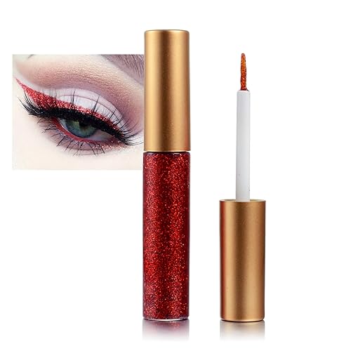 Miniatura 8 de Delineador de ojos líquido con purpurina, delineador de ojos con purpurina plateada, resistente al agua, de secado rápido, de alto pigmento