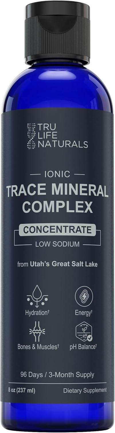 Trace Mineral Complex – 8 oz (96 Servings) – 72+ Ionic Minerals Concentrate/Magnesium, Chloride, Boron, Potassium/Supports Hydration & Electrolyte Balance