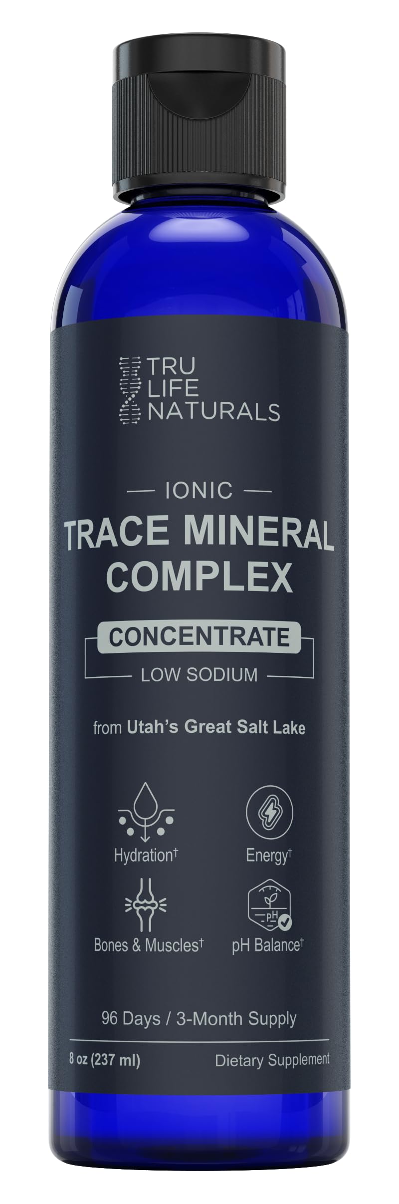 Trace Mineral Complex – 8 oz (96 Servings) – 72+ Ionic Minerals Concentrate/Magnesium, Chloride, Boron, Potassium/Supports Hydration & Electrolyte Balance
