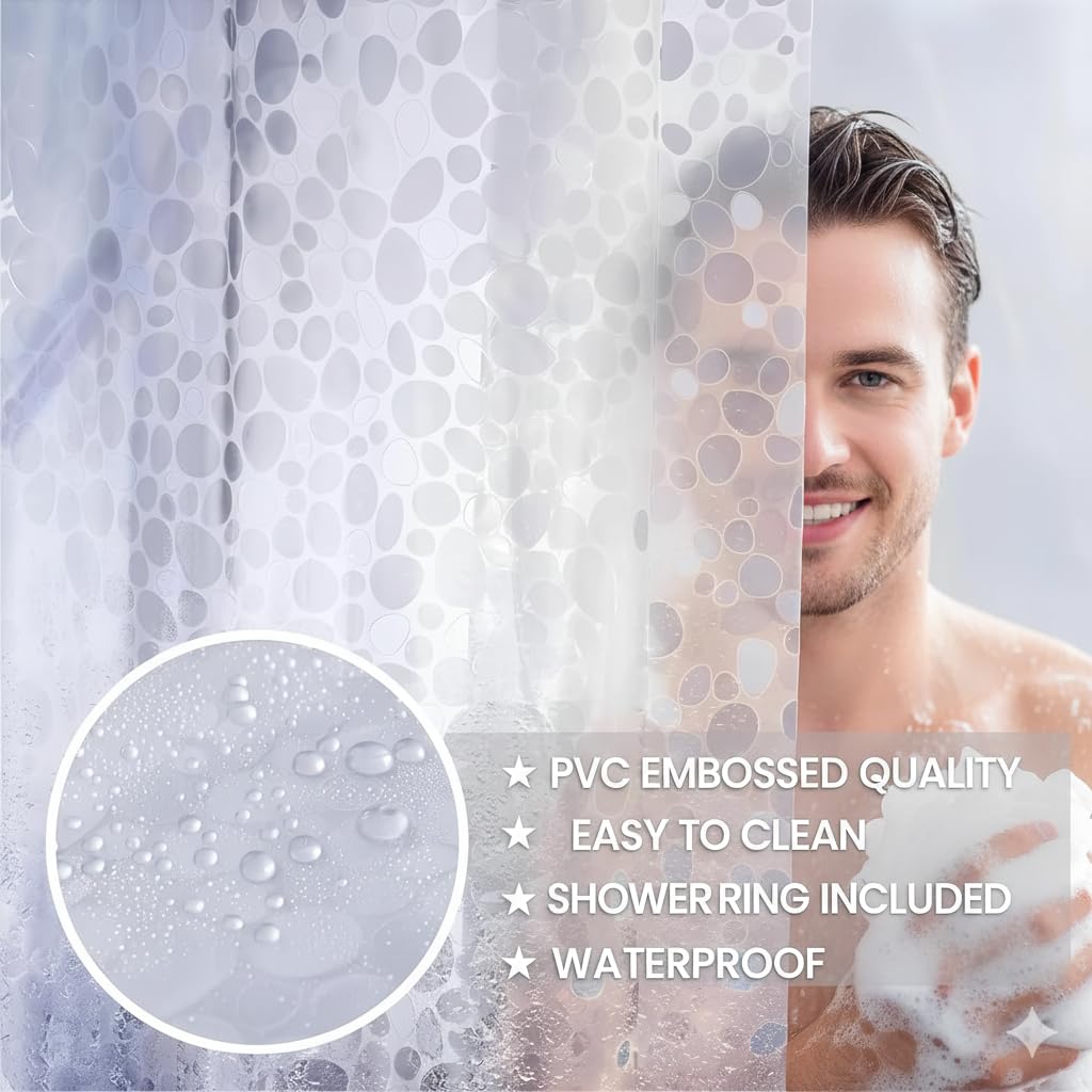 CASA-NEST Stone Shower Curtain - Modern Bathroom Decor -3 CASA-NEST Stone Shower Curtain - Modern Bathroom Decor -3