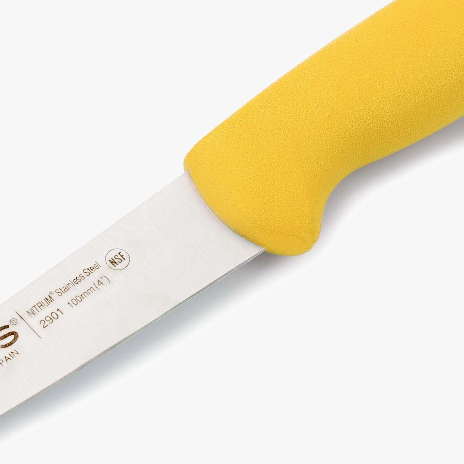 Arcos 290100 seria 2900-warzywo nóż nóż nóż nitrm 100 mm (3,94 cala) - uchwyt polipropylenowy żółty kolor, stal nierdzewna 18/8