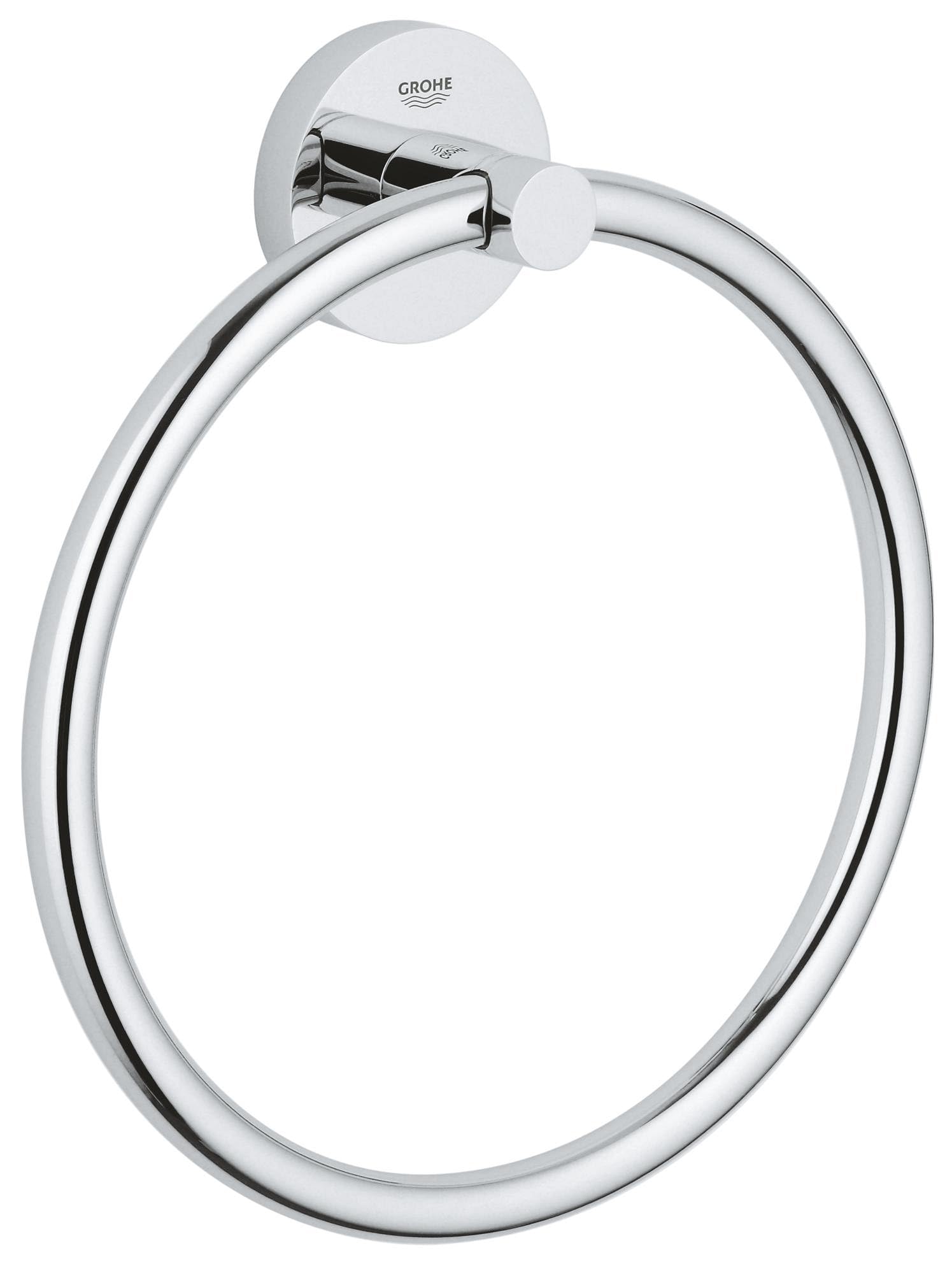 GROHE Start QuickFix Towel Ring (Metal, Concealed Fastening, M, Chrome