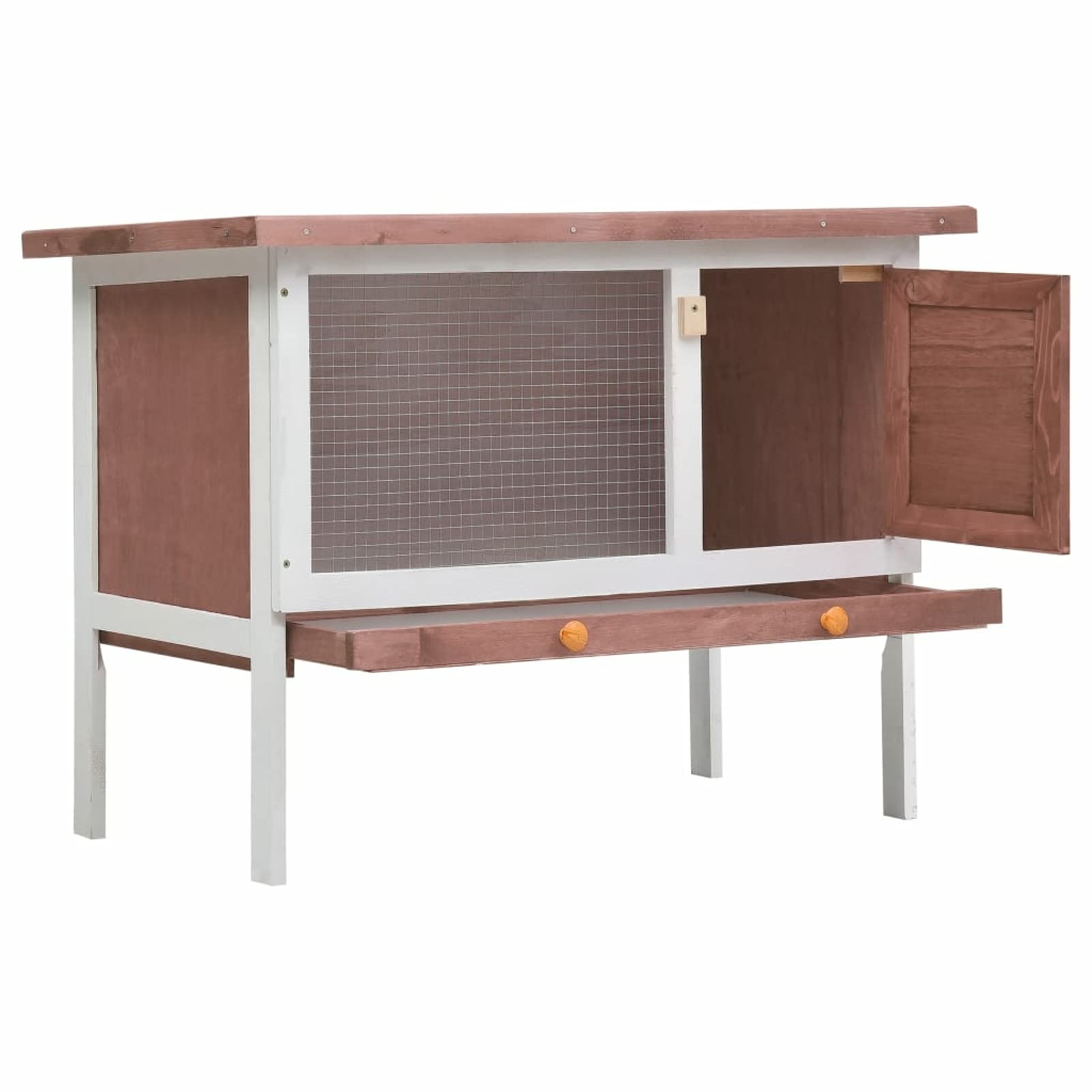 ShGaxin Jaula conejera de 1 Piso, Jaula Cobaya, Jaulas para Conejos, Jaula Hamster, Casa Conejo, Casita Conejo, Conejo, Madera marrón