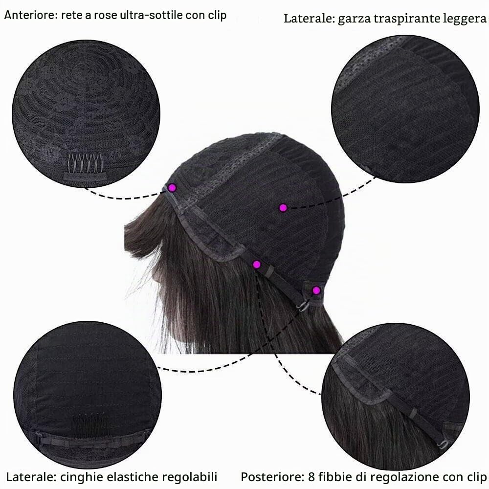 Parrucca da donna brasiliana naturale del corpo dell'onda umano dei capelli con frangetta 22 pollici parrucca senza colla capelli umani con frangia senza pizzo parrucca brasiliana con frangia senza