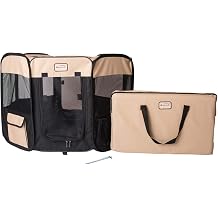 Armarkat Model PP003BGE-M Portable Pet Playpen in Black and Beige Combo, Medium