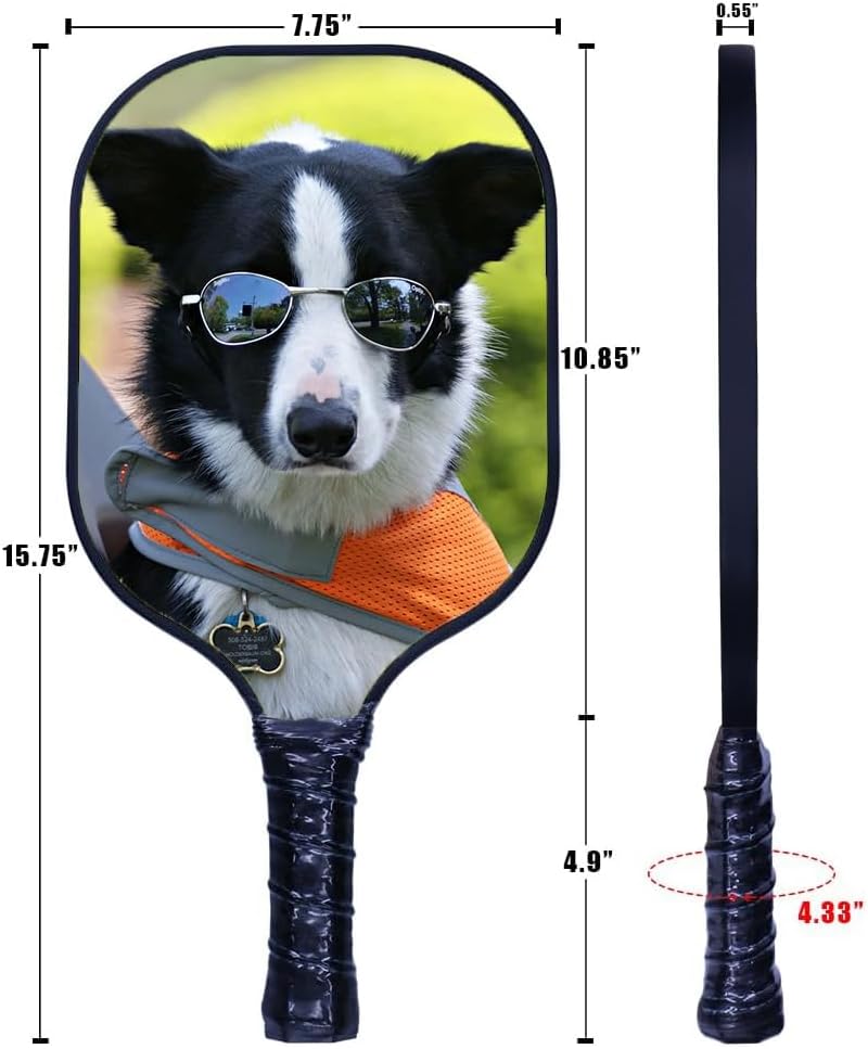 Custom Pickleballs Paddles Set Add Your Own Design Personalized Pickle Ball Paddles Set with Your Picture Text Logo Image Customized Gifts for Women Men Beginners Professionals, 8 Options