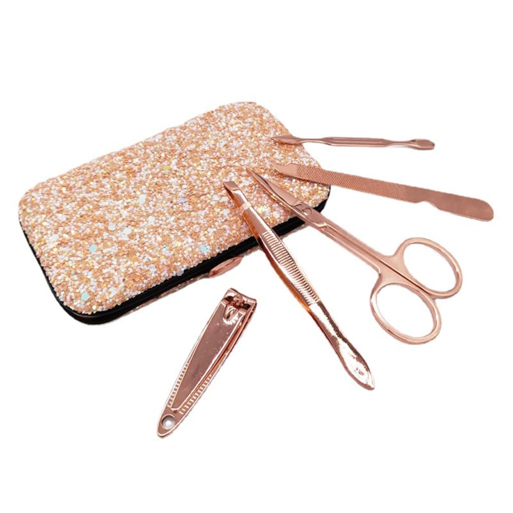 Stainless Steel Nail Clipper Manicure Set Rose Gold 5-piece Set Nail Clippers 11 6 5cm Gray