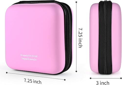 Miniatura 64 de alavisxf xx Funda para CD, funda protectora de EVA para 48 unidades, Blu-ray y DVD, portátil, con cremallera, soporte para CD, organizador de
