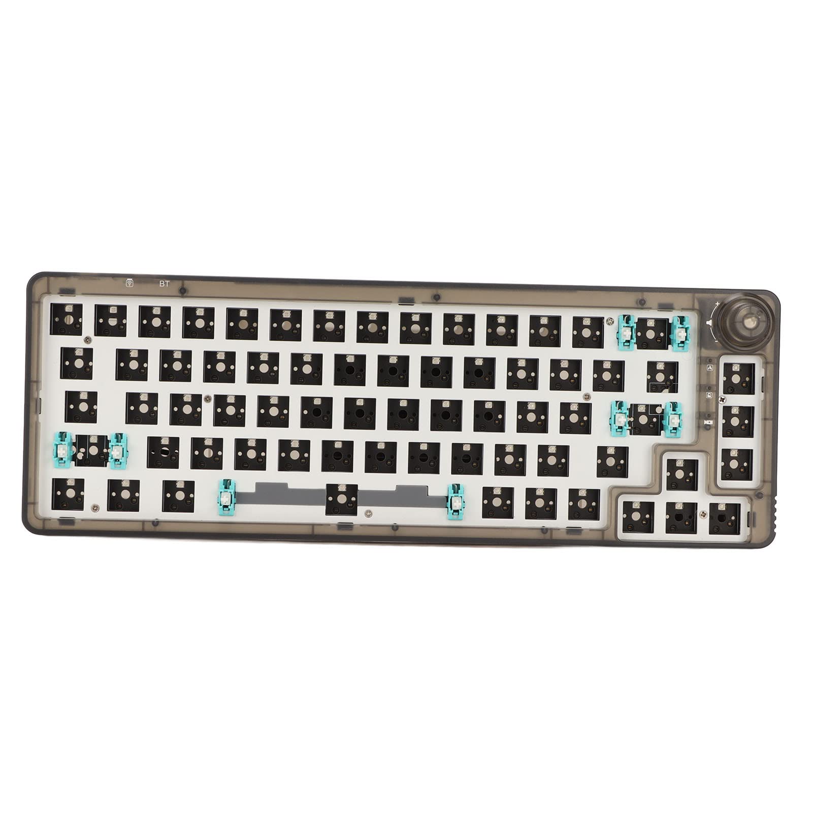 SUNGOOYUE Modułowa Klawiatura Mechaniczna, Zestaw do Samodzielnego Montażu RGB z możliwością Wymiany Podczas Pracy z 67 Klawiszami, Połączenie Wielomodowe BT5.0 2,4 GHz Przewodowe (Przezroczysta