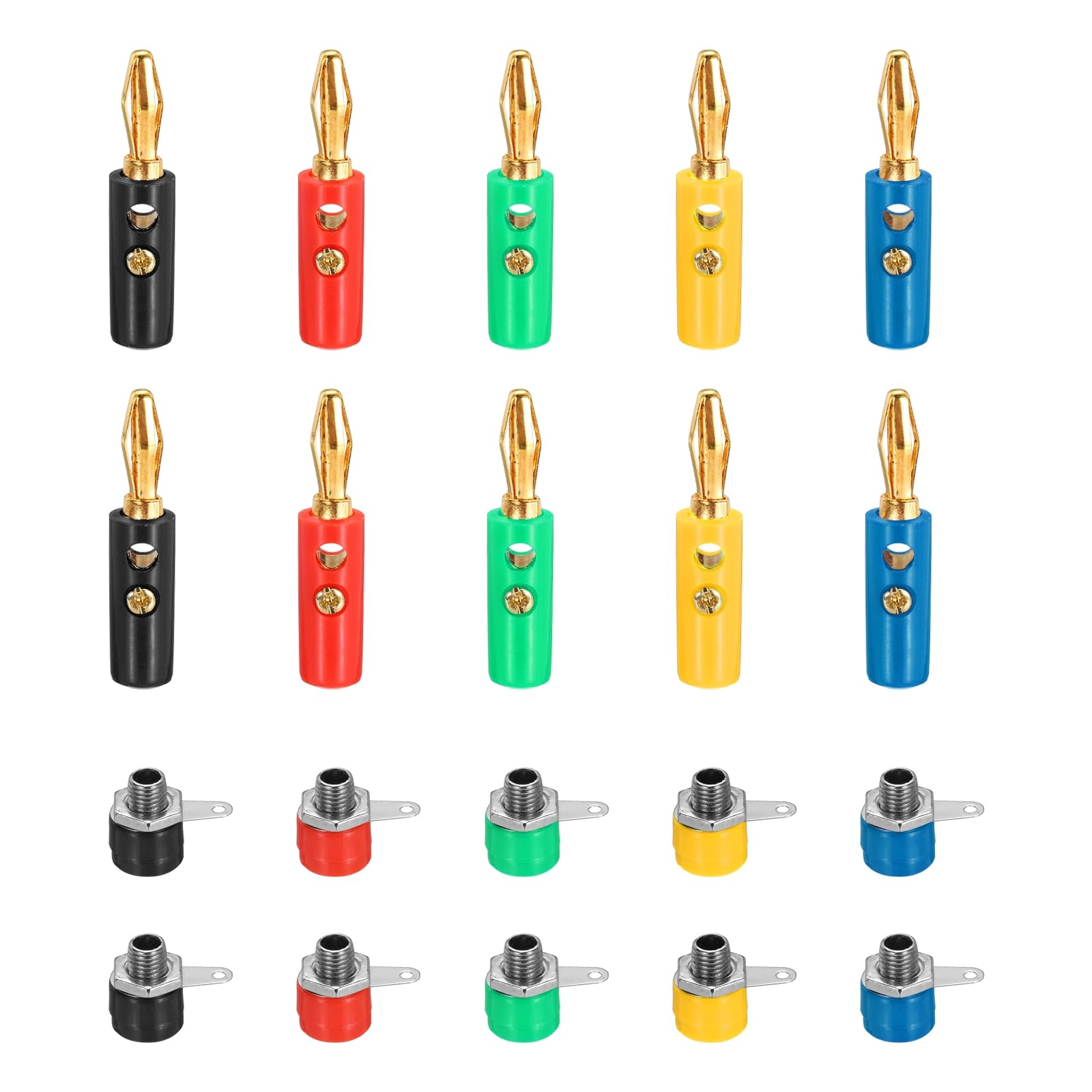Conector banana 4mm para montaje en panel, terminales tipo poste de unión MECCANIXITY, 10 pares 7