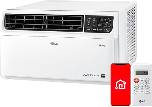 LG Aire acondicionado de ventana de 6000 BTU, inversor dual de ahorro de energía, control remoto, WiFi, LG ThinQ, Alexa, Hey Google, filtro lavable