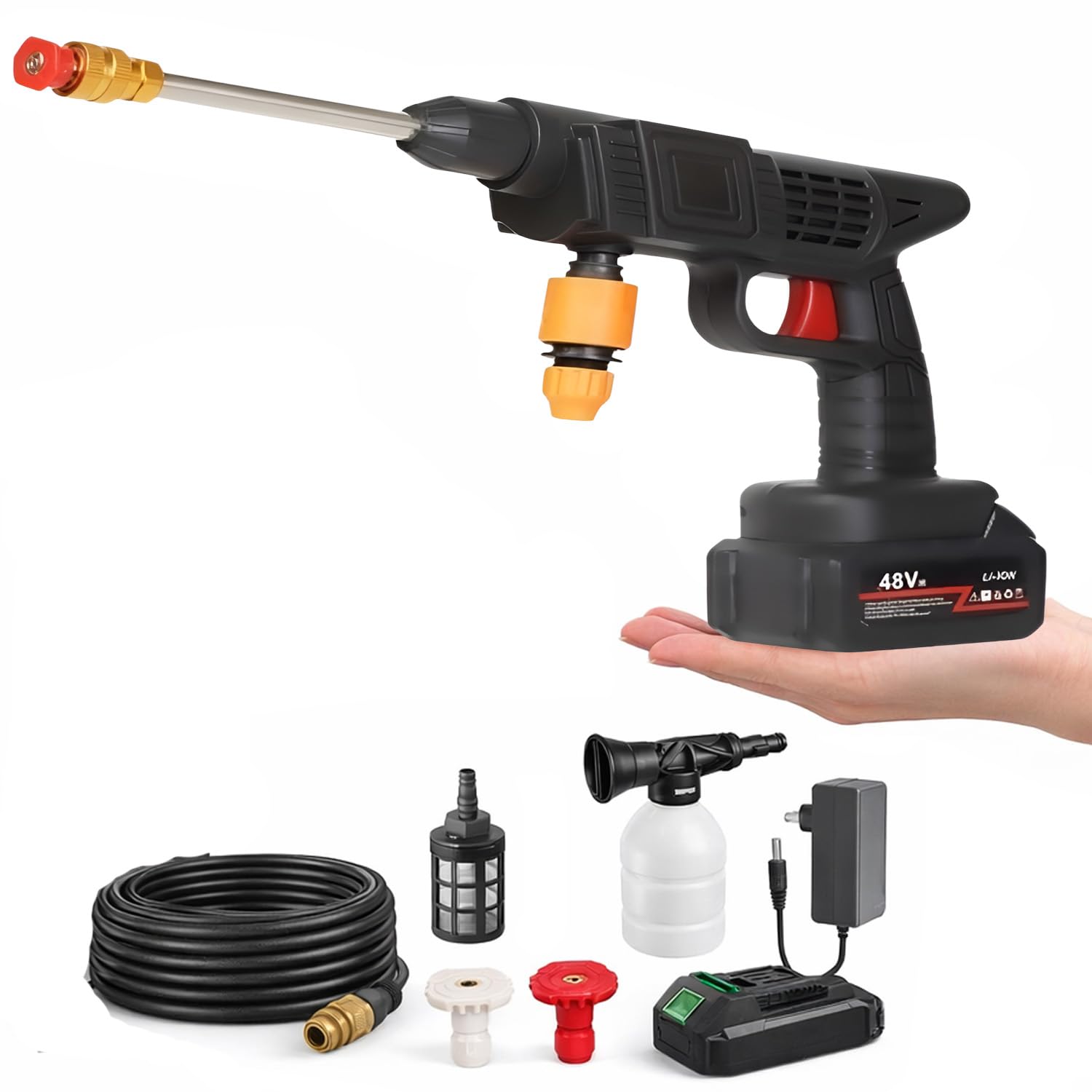Amazon | [Yizibuur]高圧洗浄機 コードレス 小型（洗車店監修