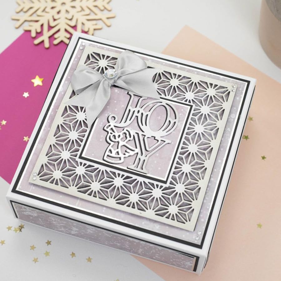 Miniatura 6 de Troqueles de corte con marco de fondo 3D, plantillas de metal, herramientas para álbumes de recortes, manualidades, de acero al carbono, plantilla