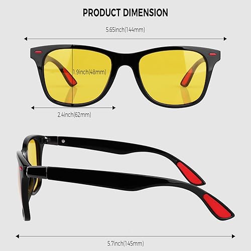 Miniatura 5 de Lentes de visión nocturna cuadrados clásicos para hombres y mujeres, antirreflejos, HD, polarizados, para conducir, pesca, golf, protección UV400,