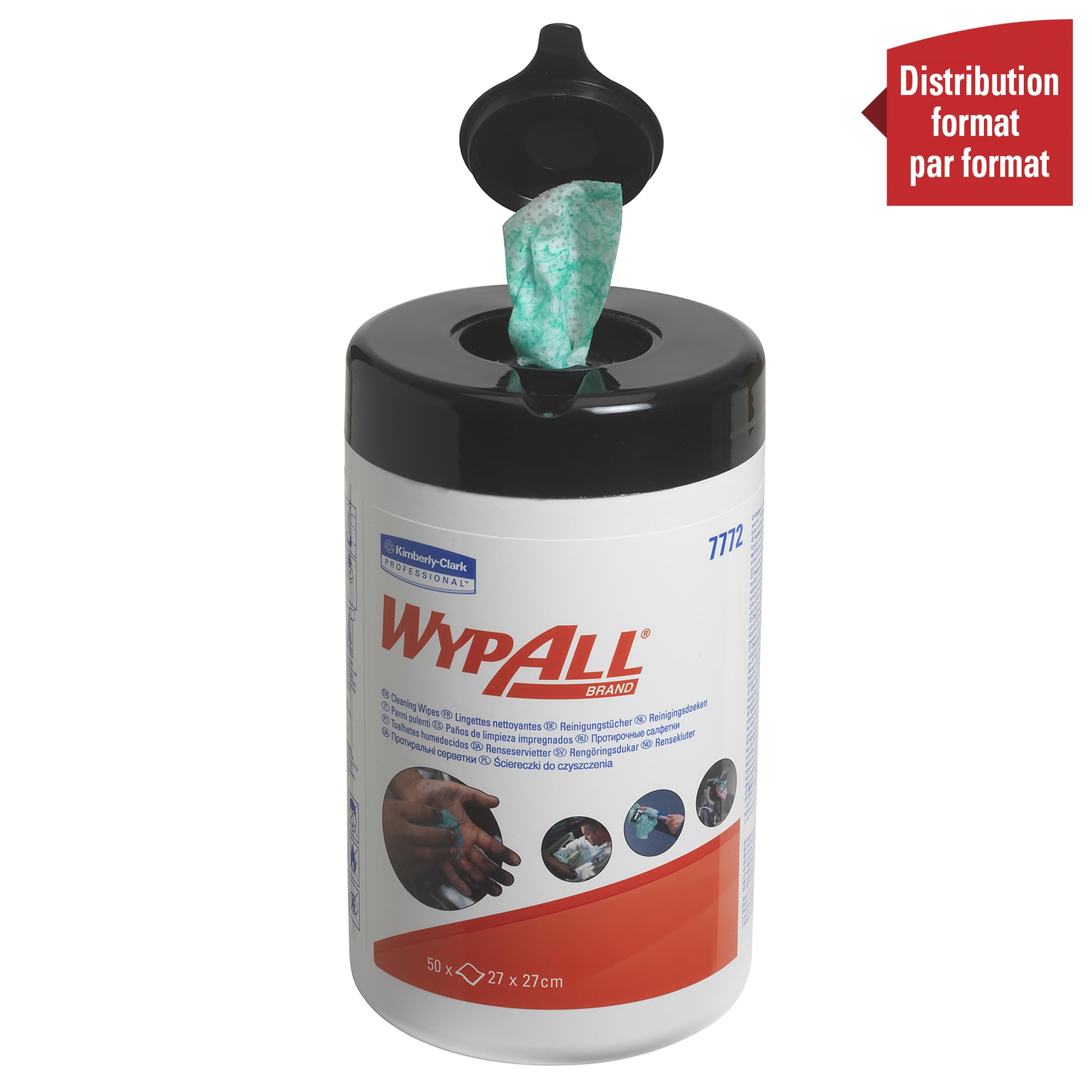 WypAll 7772 panni per la pulizia industriale 1 strato pre-impregnati 6x50 salviette (300)