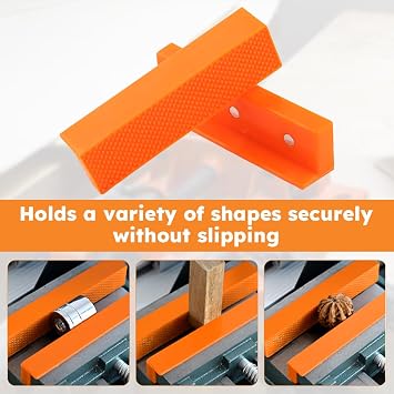2 Pair 4 Soft Jaws for Bench Vise, Magnetic Vise Jaw Protective Covers for Clamping Flat or Round Products, 1 Multi-Groove Jaw Pads Set and 1 Standard Waffle Surface Jaw Pads Set
