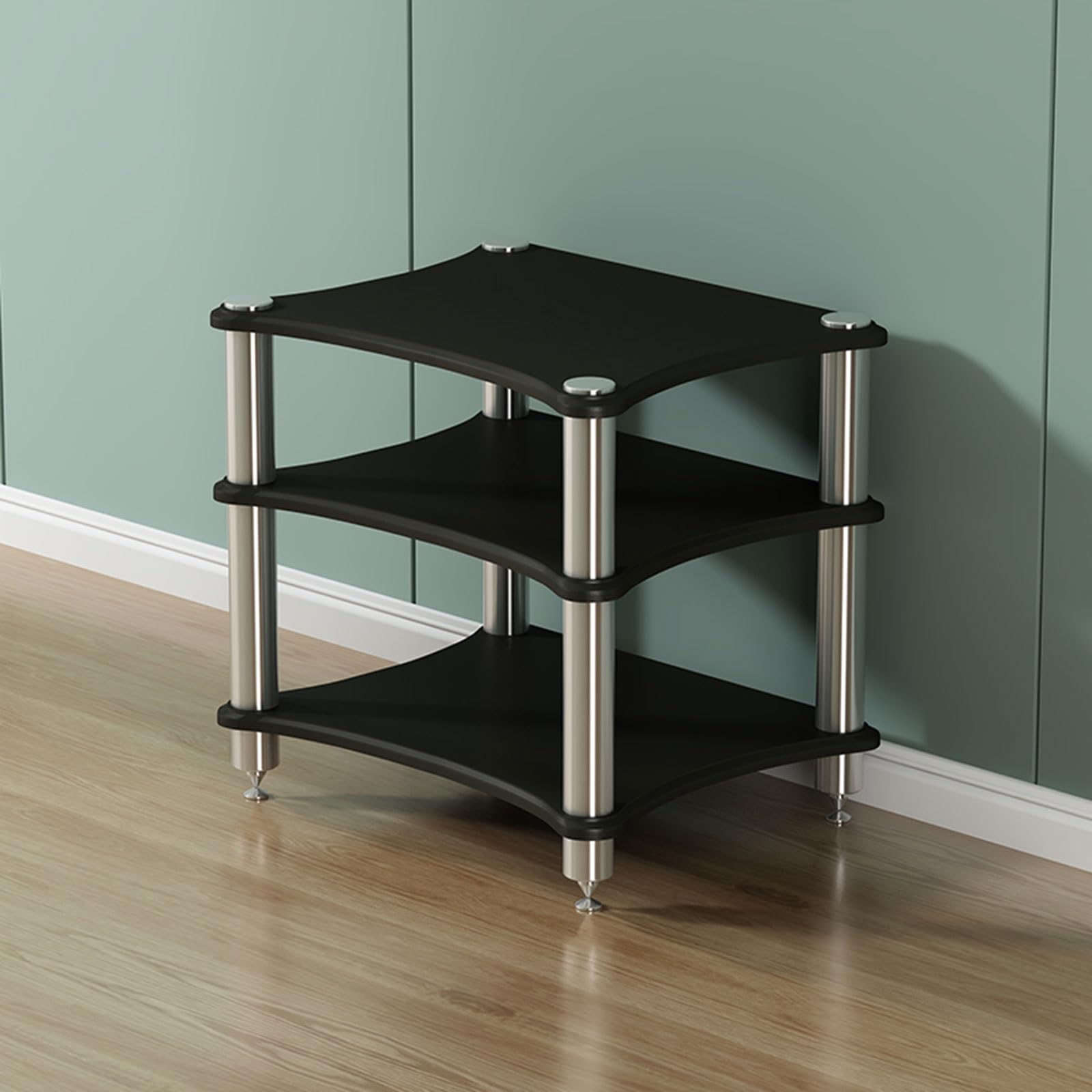Czarny 62 cm szafka rozrywkowa wielofunkcyjny stojak audio-wideo do gier spotkań i salonu stylowy wzmacniacz rozwiązanie do przechowywania oszczędzający miejsce design