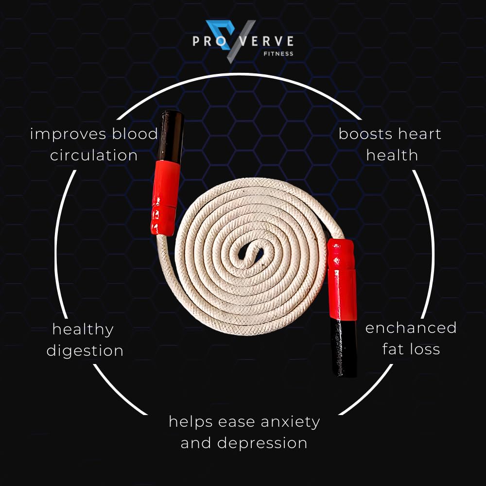 PROVERVE Tangle-Free Skipping Rope for Men, Women, and Children - Cotton Jump Rope for Gym Exercise, Workout, and Weight Loss (Pack of 1) 1