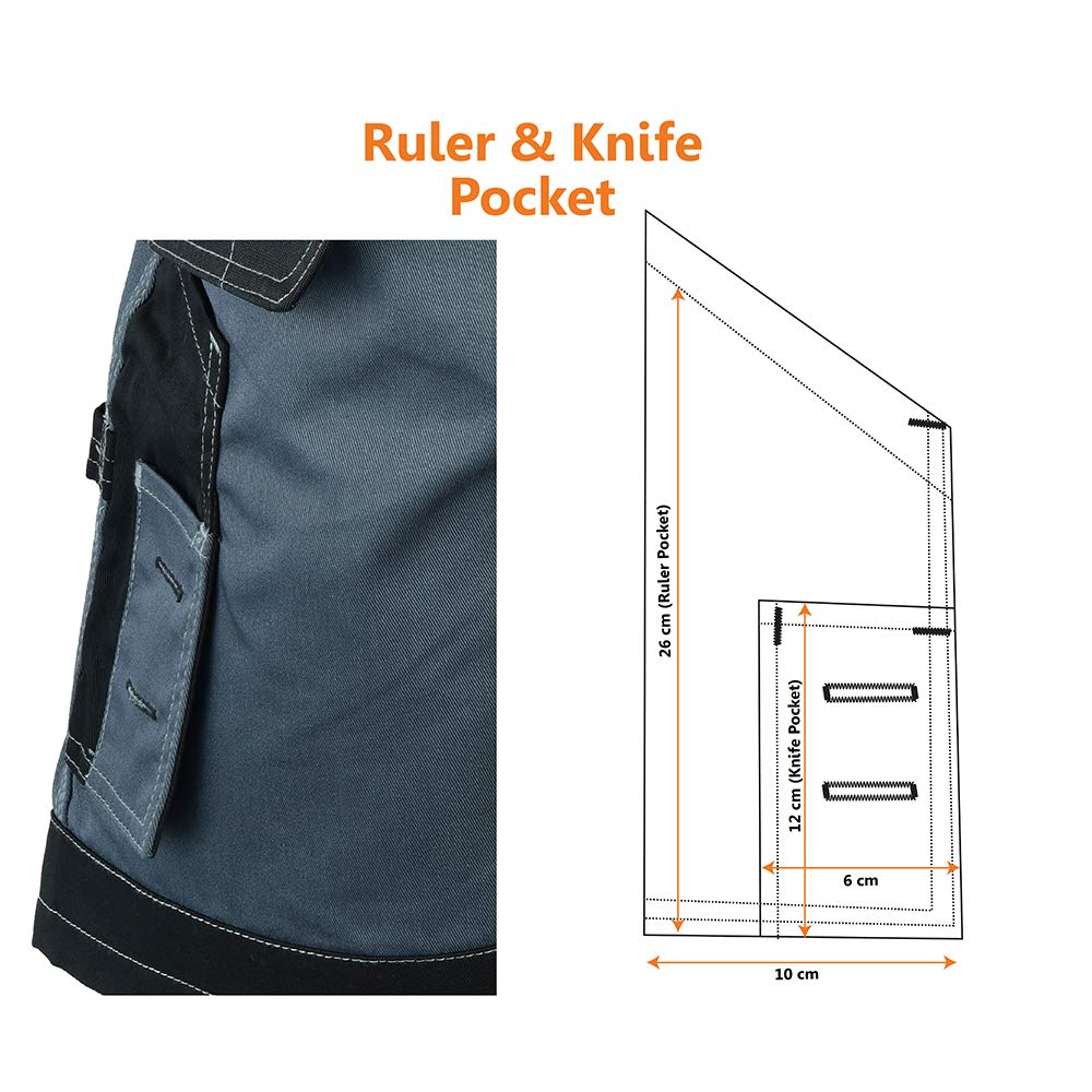 WrightFits Pantalones Cortos de Trabajo con Funda para Hombre - Pantalones Cortos de Verano Cargo de Combate de Seguridad - Múltiples Bolsillos - Triple Costura - Ropa de Trabajo Duradera