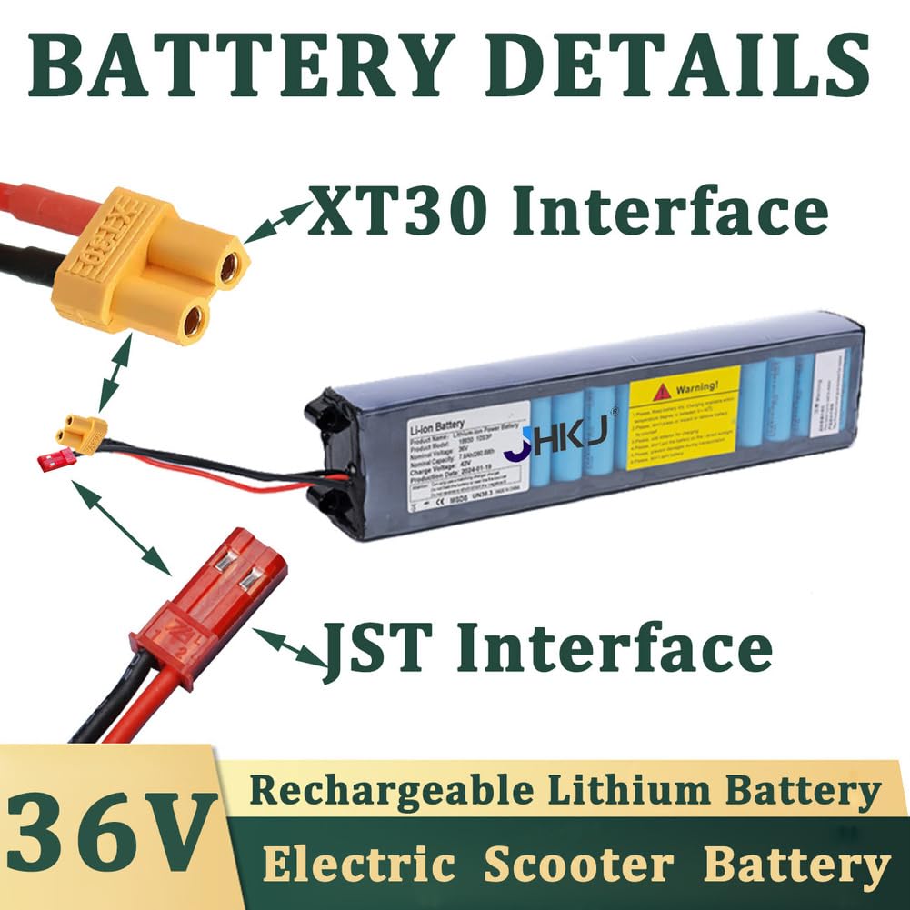 Batterie de Rechange 36 V 6 Ah 10,5 Ah Batterie Lithium 7,8 Ah Batteries Li-ION 36 V Batteries Trottinette pour M365 pour Moteurs 200 W - 400 W avec Ports JST et XT30,36v7.8ah