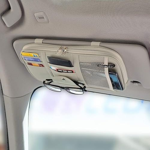 Organizador Kartisen para parasol de vehículo, accesorios de interior, bolsillo organizador para automóvil, camión, utilitario deportivo, red con