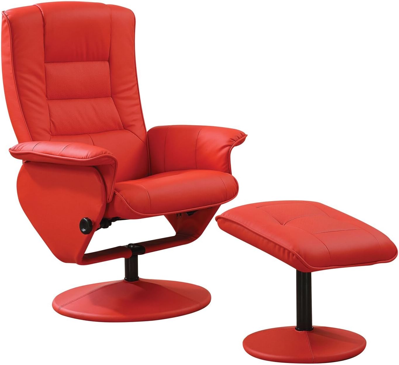 MajorQ 9059364 2Pc Pack Contemporary Style Red PU Faux