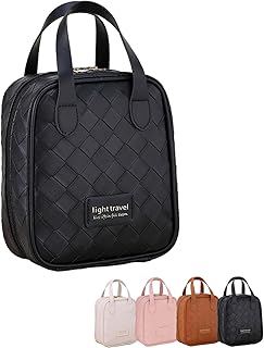 Bolsa tejida de maquillaje portátil para muje...