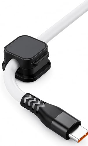 SK Essentials Magnetic Cable Organizer, Strong Adhesive Cable Holder for Desk, Self-Adhesive Cord Management Clips, Cable Management for USB, Type-C, Lightning & Charging Cables, Home & Office