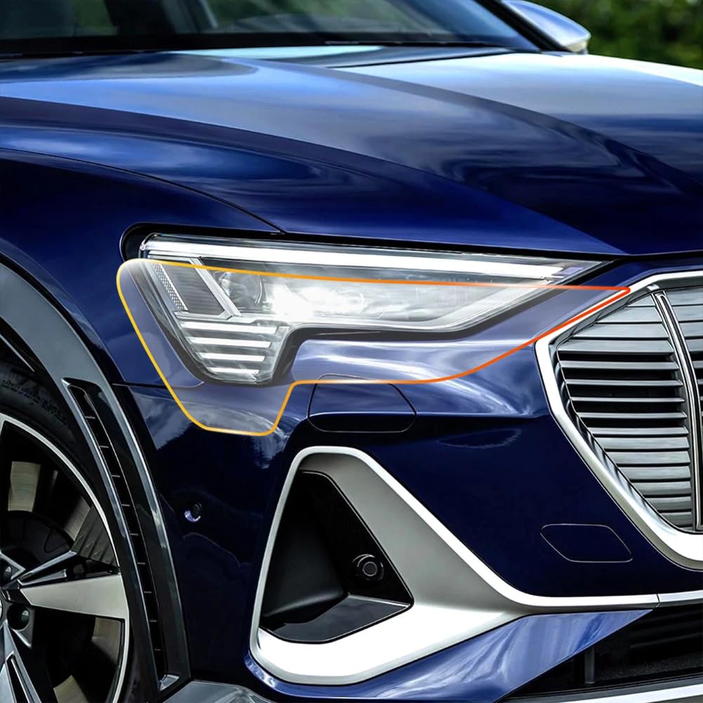 Adesivi per carrozzeria Pellicola protettiva trasparente in TPU anticollisione per fari, per AUDI E-TRON 2019-2023