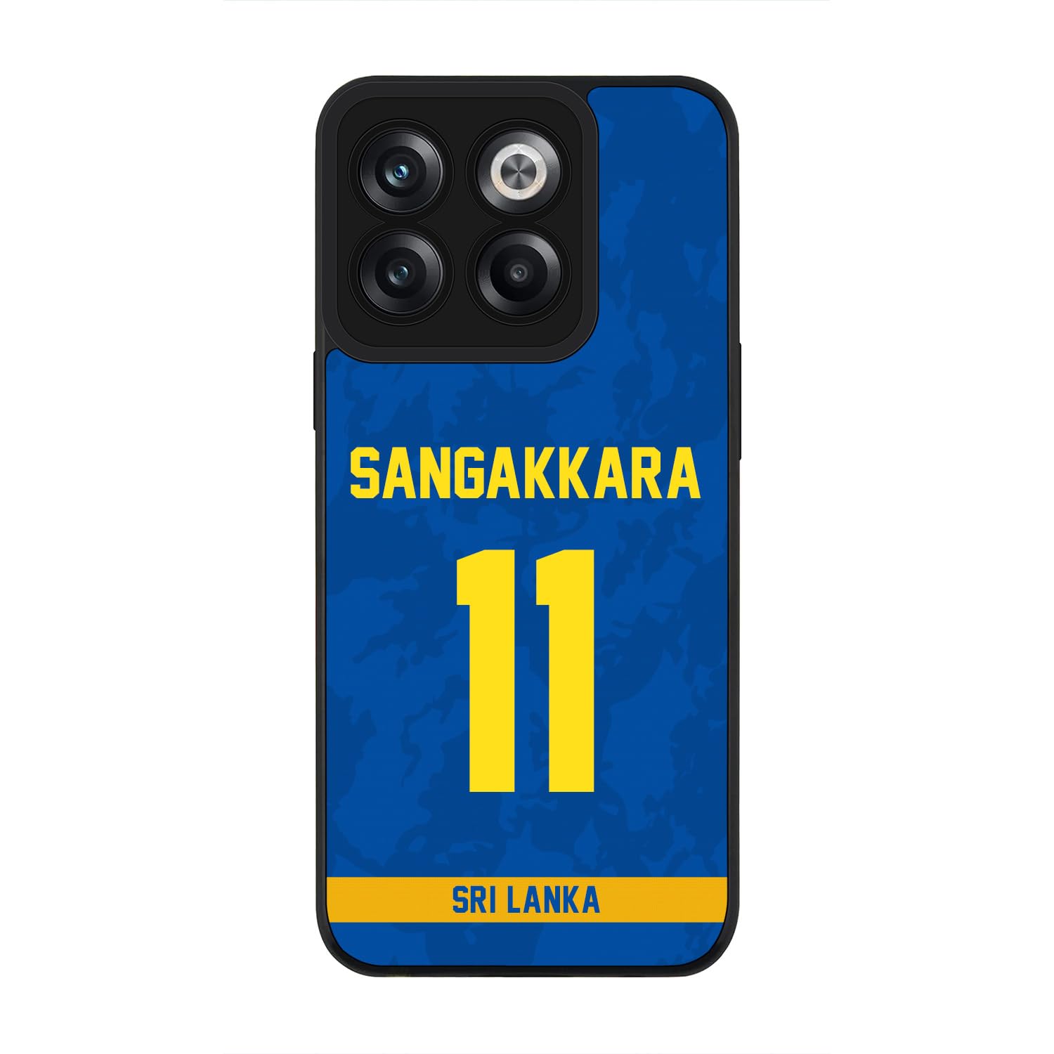 Stylizedd Rugged Black Edge Case for OnePlus 10T, Slim fit Soft Case Flexible Rubber Edges Anti Drop TPU Gel Thin Cover - Player Name - Kumar Sangakkara, Jersey Number- 11