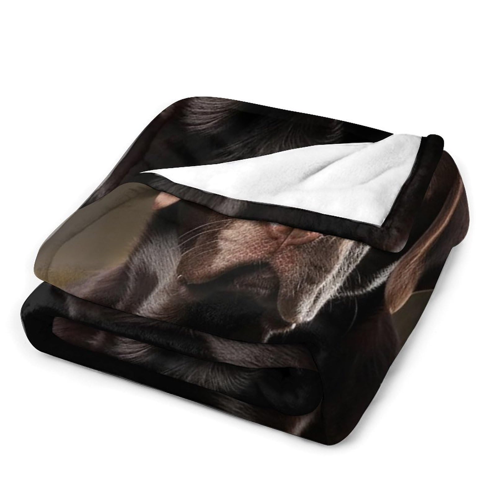 Flanell-Überwurf 127x152 Cm – Mit Schwarzem Labrador Motiv, Weiche Decke Für Couch, Sofa Oder Bett