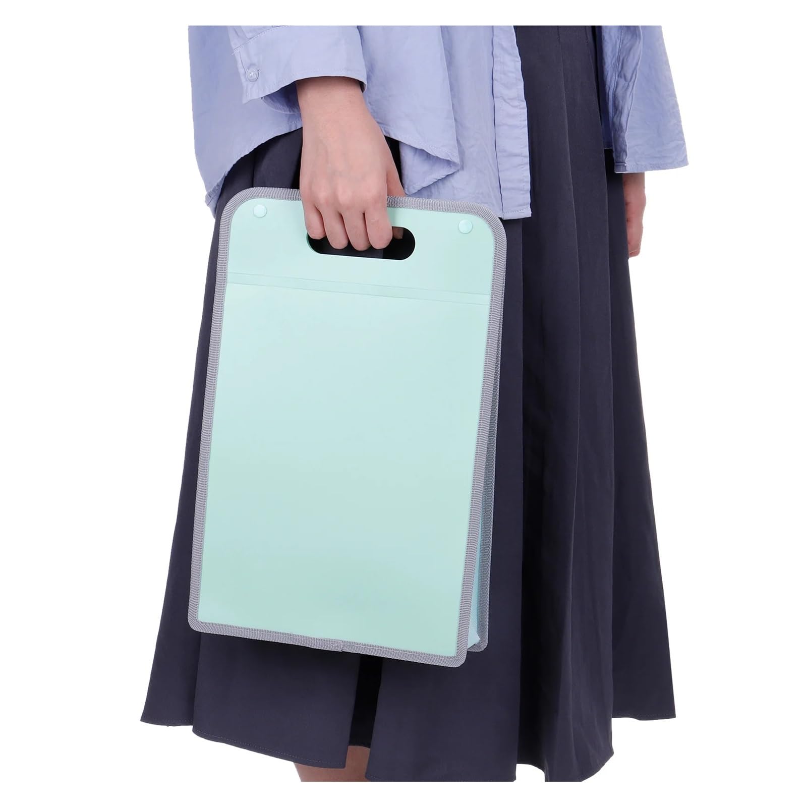 Carpeta de archivos expandible de 1/2 pieza, tamaño A4, organizador de archivos de acordeón de plástico con botón a presión for aula, oficina, negocio, hogar y almacenamiento.(Yellow 2Pcs)