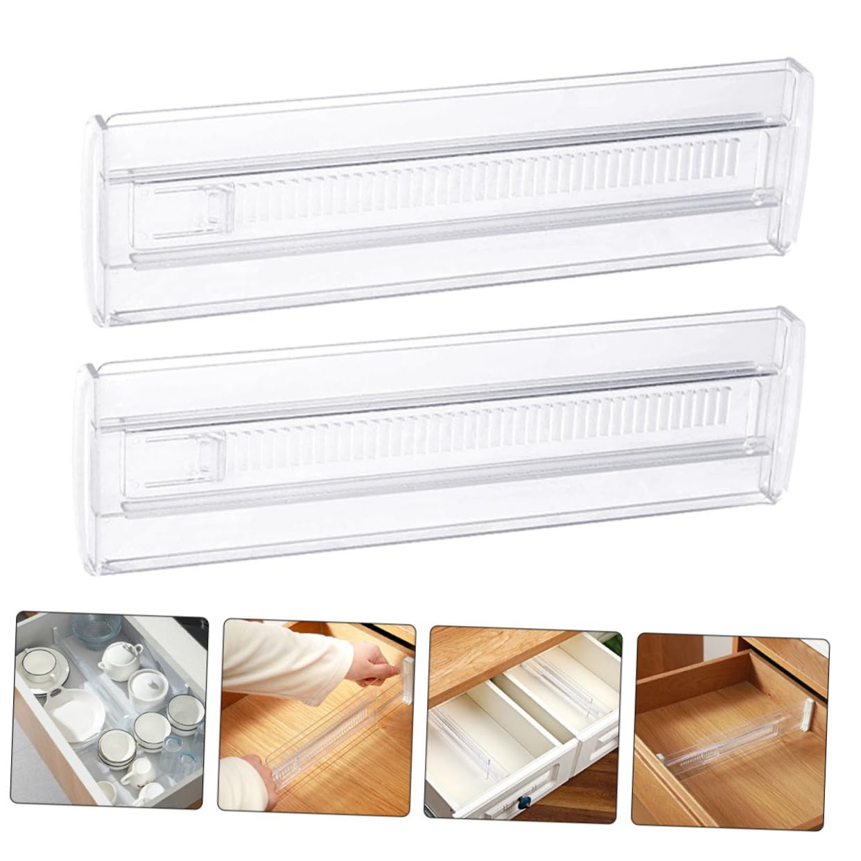 Operitacx 3 Sätze Schubladen Organizer Trennwand Küchen Organizer Schubladentrenner Schubladenteiler Verstellbarer Organizer Schubladenteiler Kleiderschubladen Transparent 2 Stück * 3