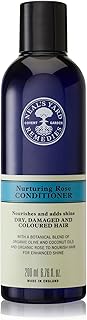 Neal's Yard - Acondicionador de rosas para cabello seco y dañado, con aceites de oliva y coco, repone la vitalidad y el brillo, aprobado para veganos, libre de crueldad, 6.8 fl oz