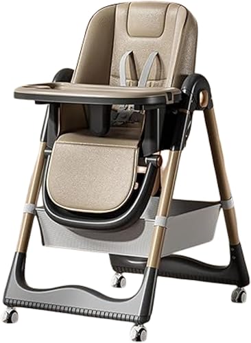 3-in-1 Baby High Chair for Infants & Toddlers – Convertible Dining Seat with Detachable PU Cushion, Double Tray, Adjustable Legs, Safety Harness – Easy to Clean & Comfortable