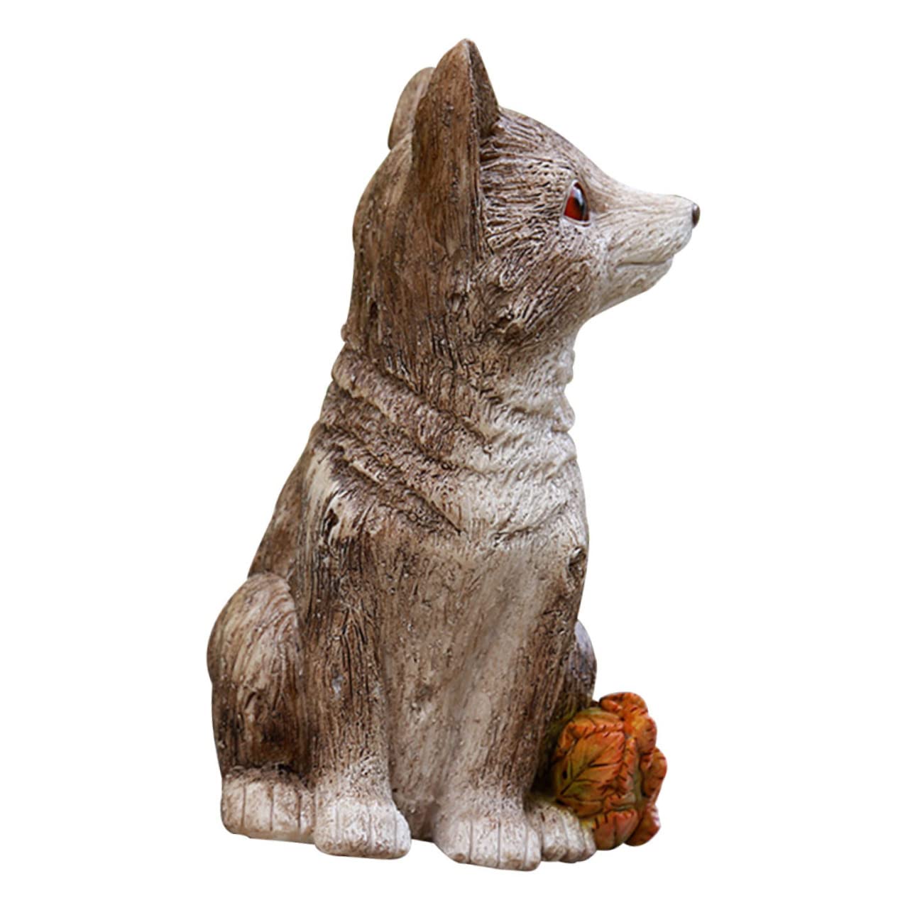 Gartenfuchs aus Kunstharz, Handbemalt, Detailreich, für Garten und Hof