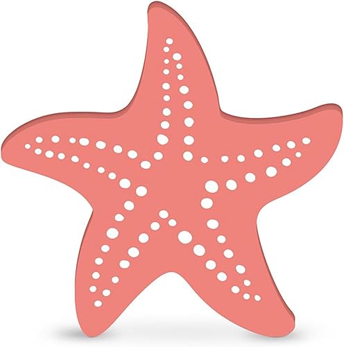 P. Graham Dunn Tabletop Shape - Pink Starfish Coastal Design, 7" x 6.75"