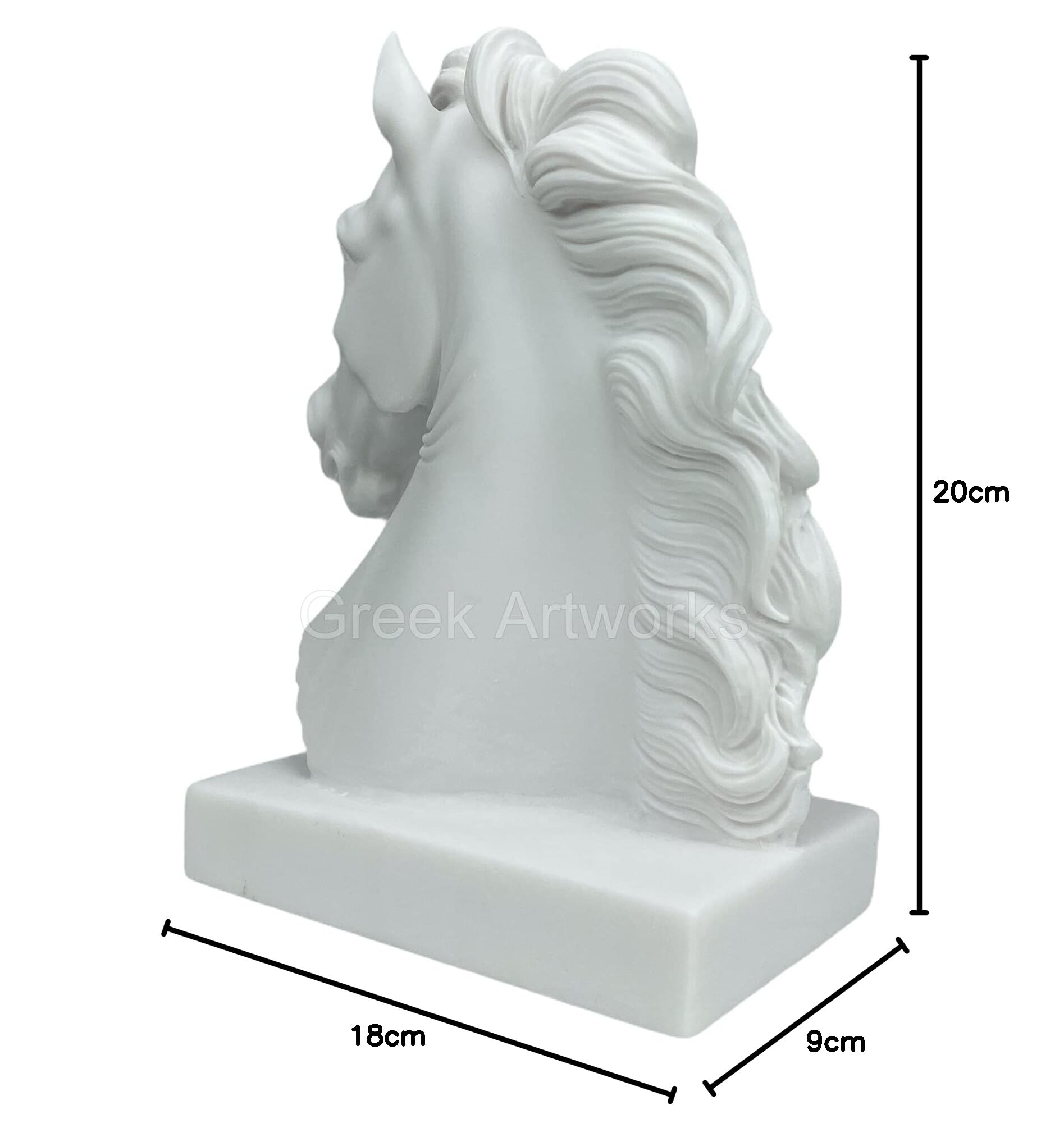 Fermalibri a forma di testa di cavallo, scultura greca, decorazione per la casa