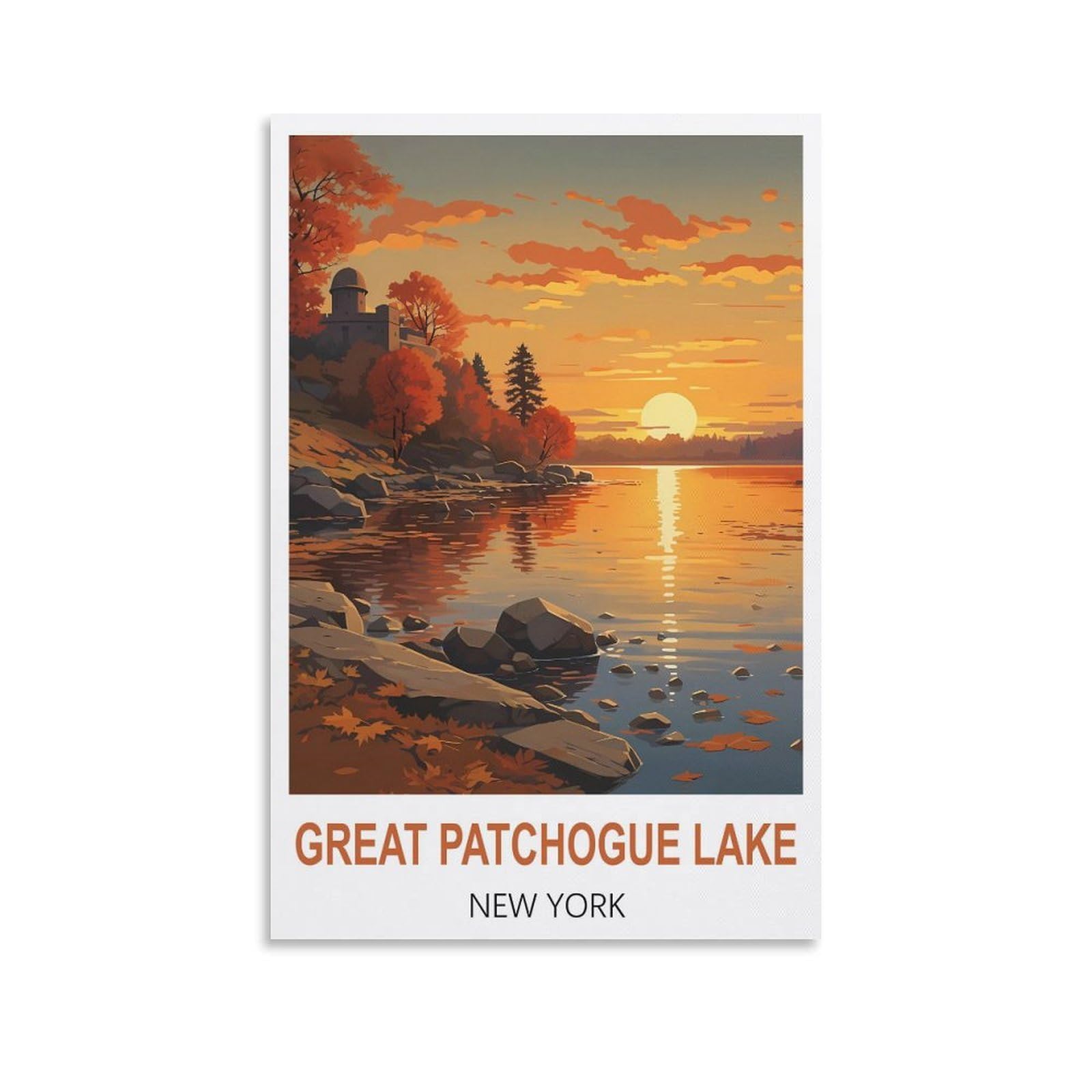 Puzzle de 2000 pièces pour Adultes, Grand Lac Patchogue, New York, Puzzle de 2000 pièces pour Adultes et Enfants, Puzzle Familial Classique d'intérieur 100x70cm