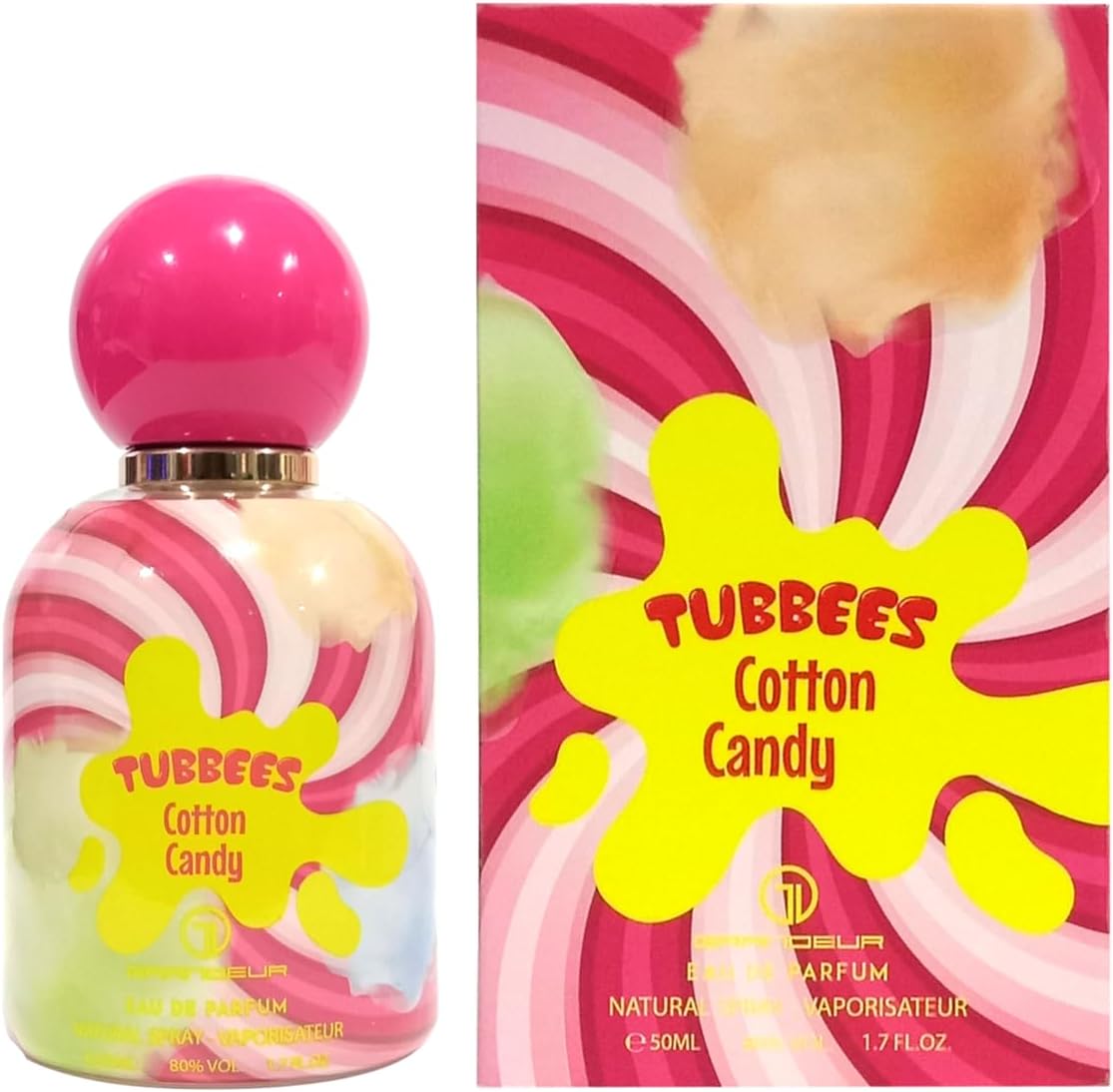 Grandeur Tubbees Perfume 50ML - Cotton Candy | Unisex Kid-Friendly Gourmand-Inspired Fragrance