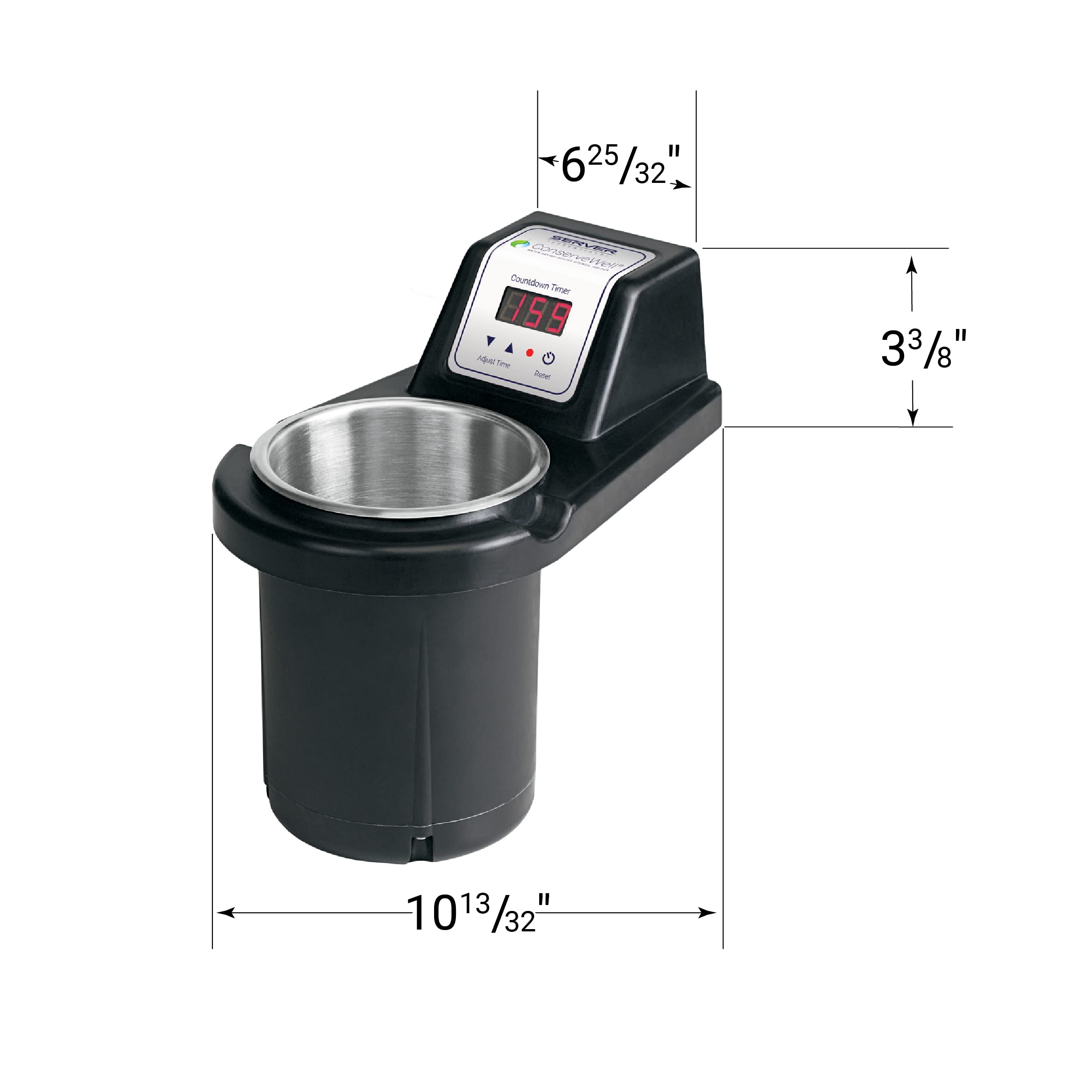 Server Products ConserveWell Utensil Holder Heated Dipper Well Drop-in with Timer, 87770