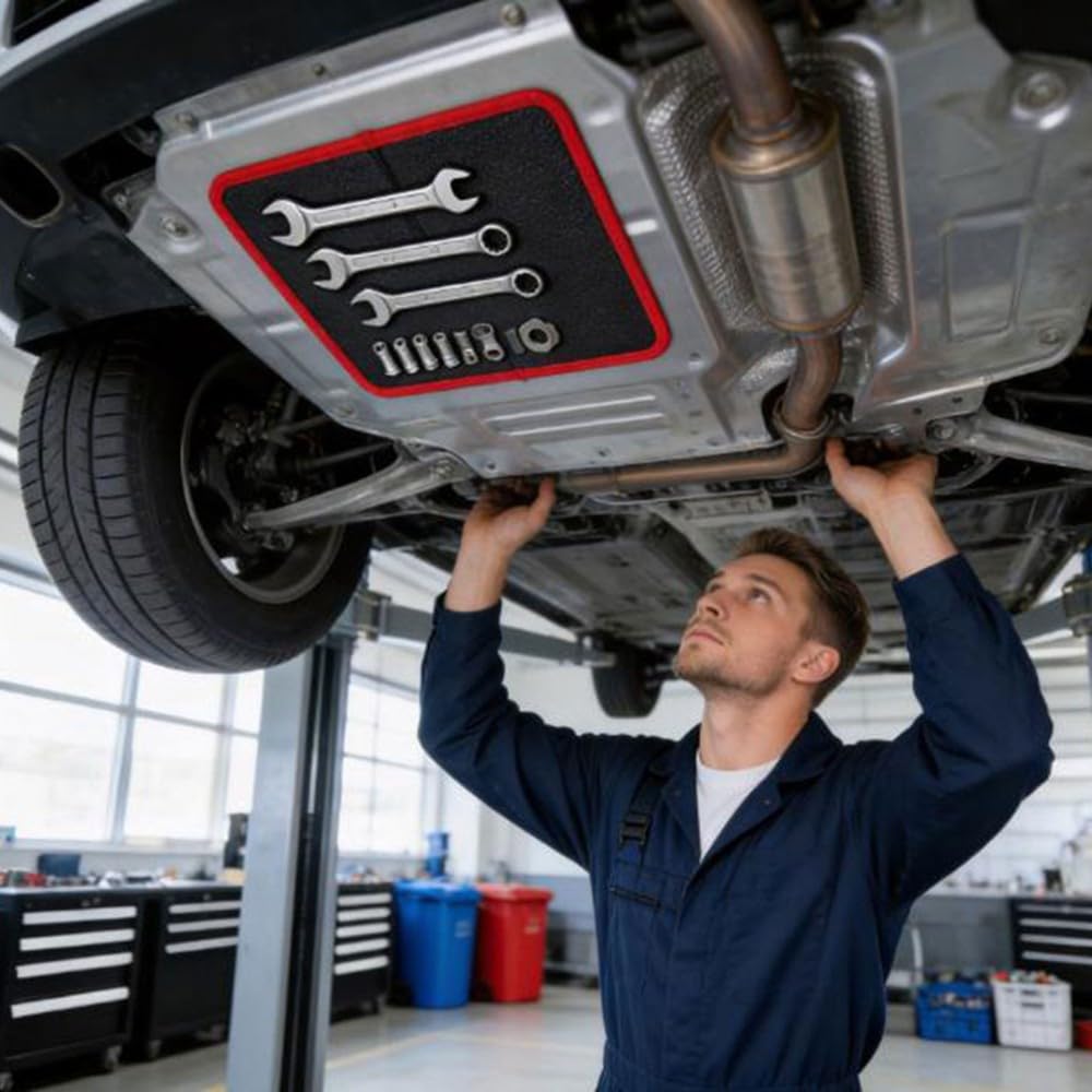Juego de 4 Piezas de Alfombrillas Magnéticas para Herramientas, Alfombrillas Magnéticas Flexibles para Taller y Reparación Automotriz, Organiza Llaves, Tornillos, Pernos