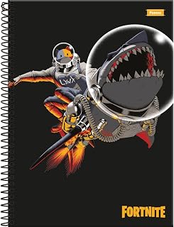 Kit de Cadernos, Foroni, Universitário, 1 Matéria, Capa Dura, Fortnite, 80 Folhas, Pacote com 4