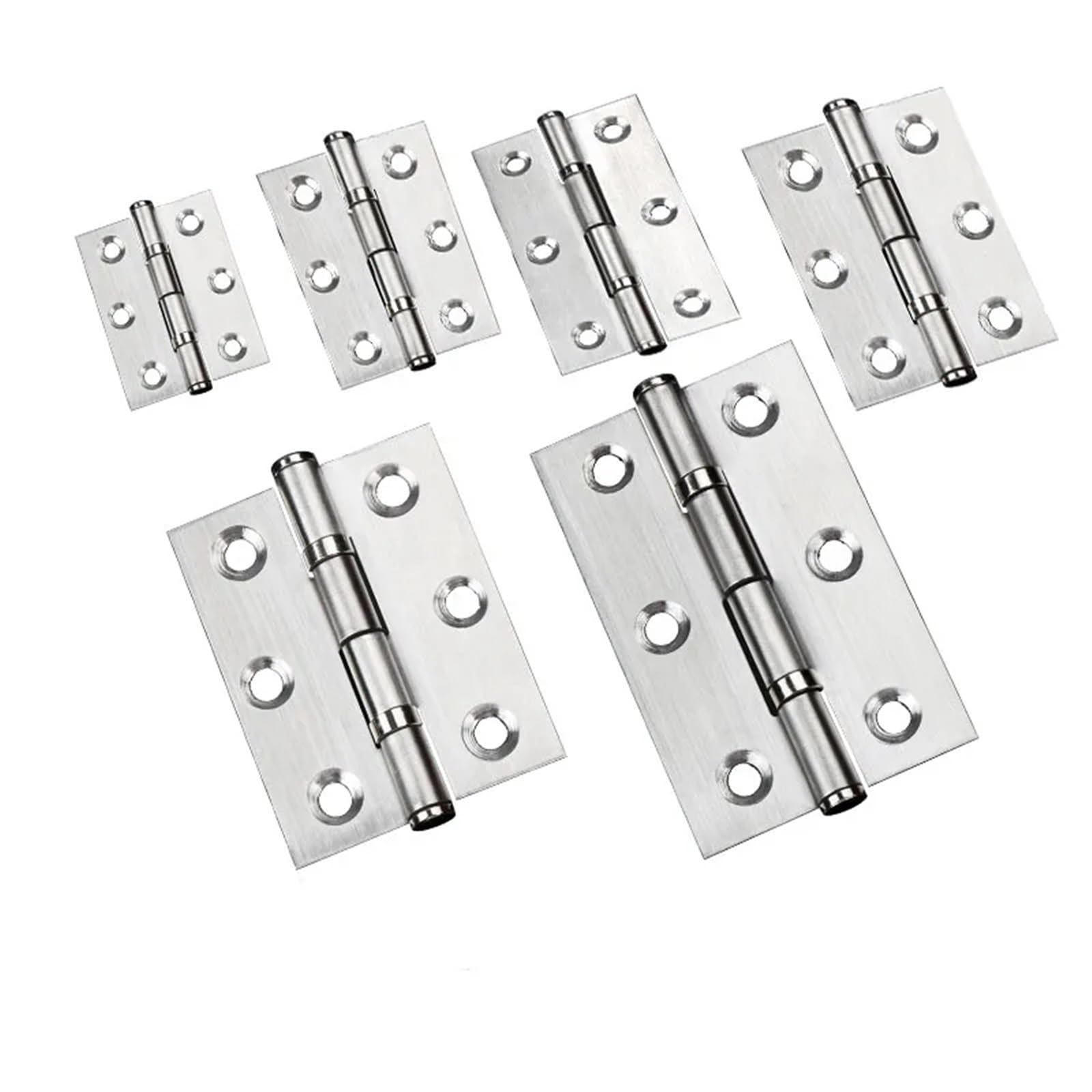 Charnières robustes à roulement à billes en acier inoxydable pour porte et meuble | Lot de 6