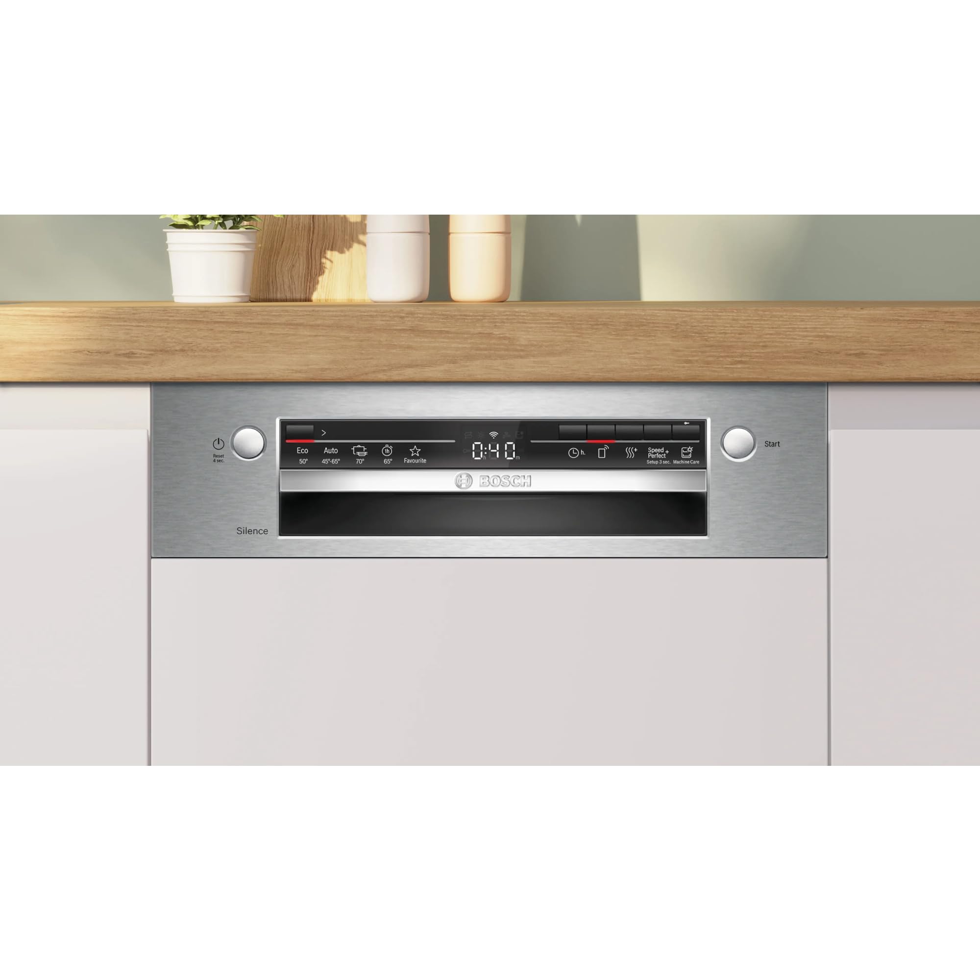 Bosch Série 2 Lave-vaisselle encastrable 45 cm 10 couverts Home Connect Bandeau metallic