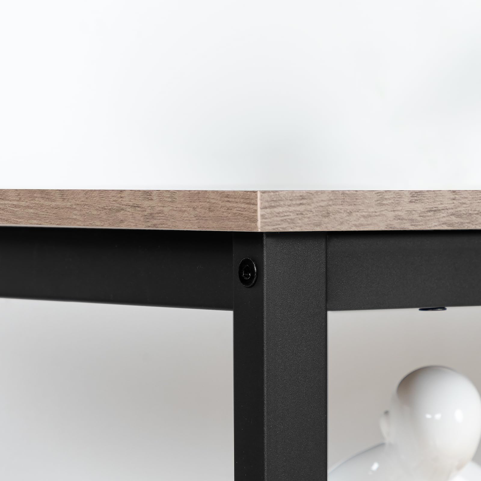 HOOBRO Beistelltisch, Nachttisch mit 3 Ablage, Sofatisch Industriestil, Nachtschrank, Schlafzimmer, Wohnzimmer, Küche, Einfach zu montieren, Metallrahmen, Greige EBG14BZ01