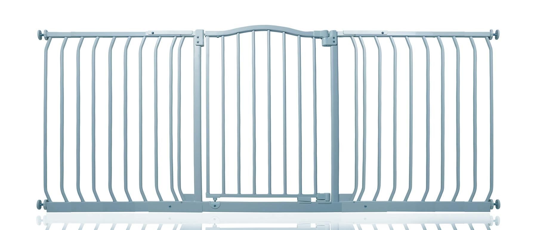 Safetots Matt Grey Curved Top Safety Gate, 179Cm - 188Cm, Pressure Fit Stair Gate, Baby Gate For Doors Hallways And Spaces, Safety Barrier, Easy Installation