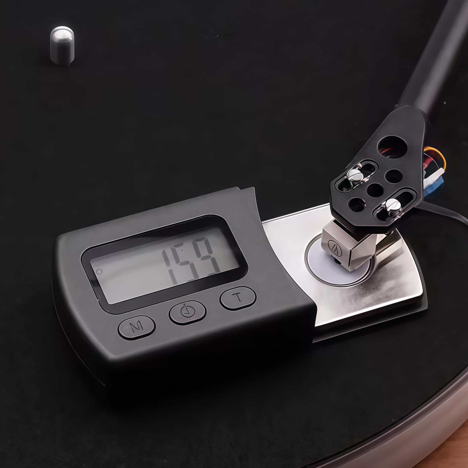 6 pièces de réglage et de réglage pour tourne-disque : ensemble d'aiguilles de lecture numérique avec azimut, libellule et gabarit de surplomb, brosse de nettoyage, aiguille de rechange pour