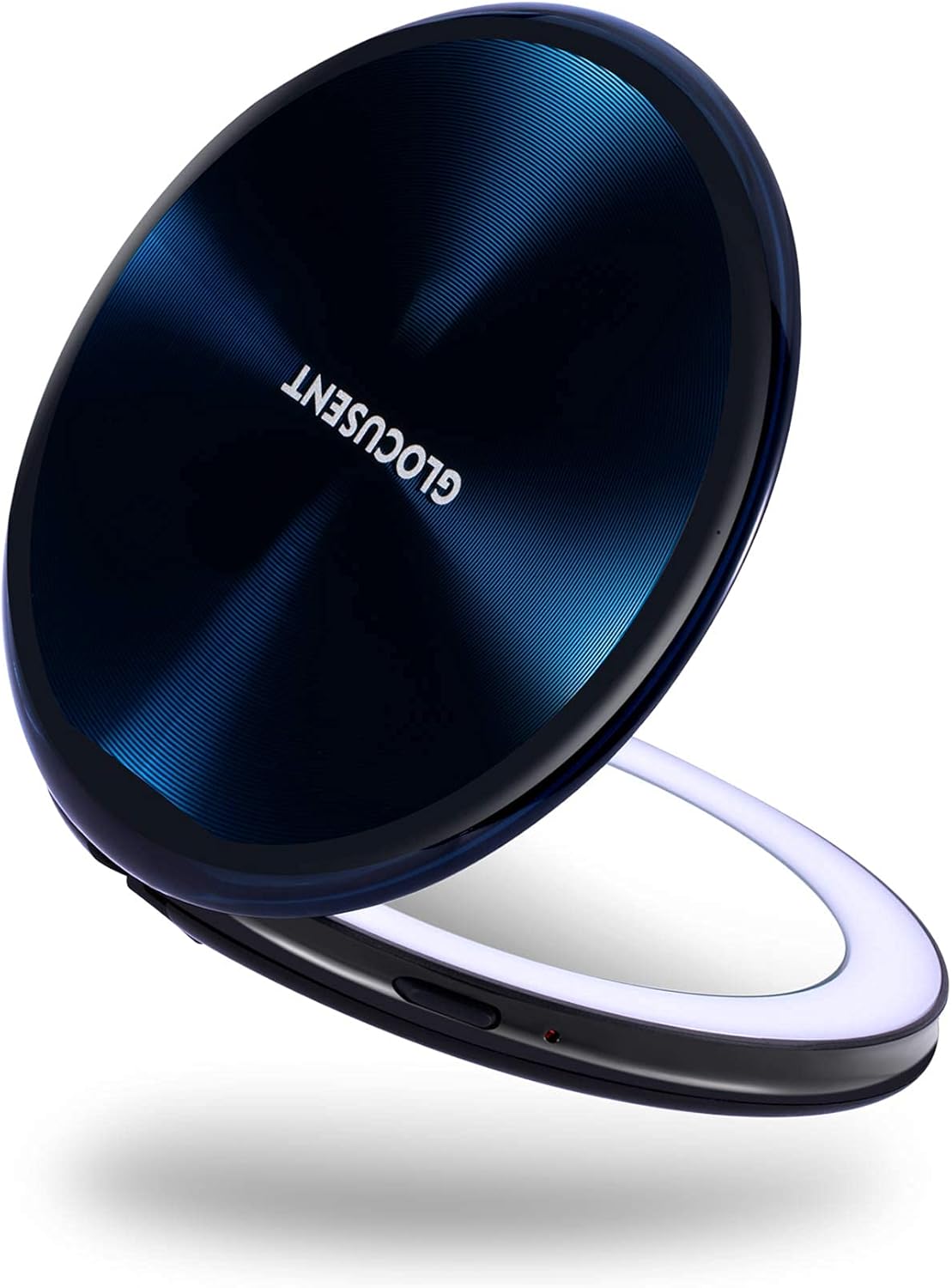 Glocusent Compact Makeup Mirror, 2-Sided 1X/10X Magnification, LED Lighted with 40 Beads, Handheld & Portable, 3 Colors & Brightness Dimmable, Rechargeable, for Travel & On The go : Beauty & Personal Care