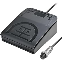 iKKEGOL Aviation 2 Pin Plug Connector Foot Pedal NO/Off Momentary Switch, Single Foot Control Pedal for Hair Follicle Extraction Machine, Sewing Machines, Dispensers Equipment Tools 6.5ft Cable